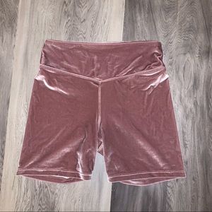 PINK Crushed Velvet Biker Shorts